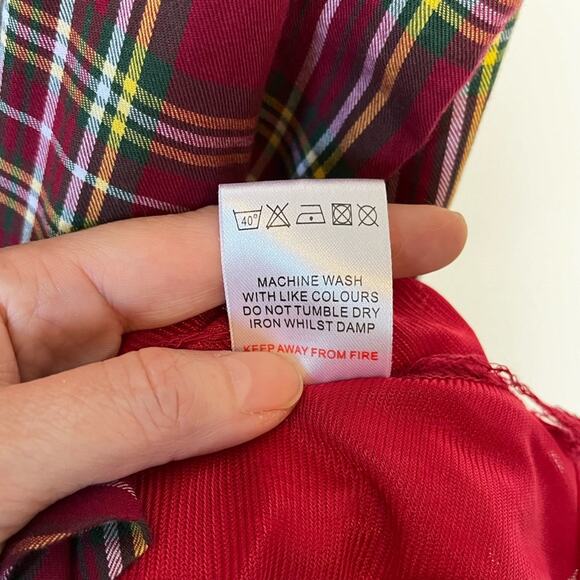 LINDY BOP red tartan plaid fit and flare sleeveless midi dress plus size 5X - Picture 5 of 6